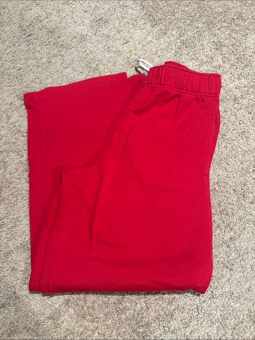 Women's Wide-Leg Red Elastic-Waist Bottoms